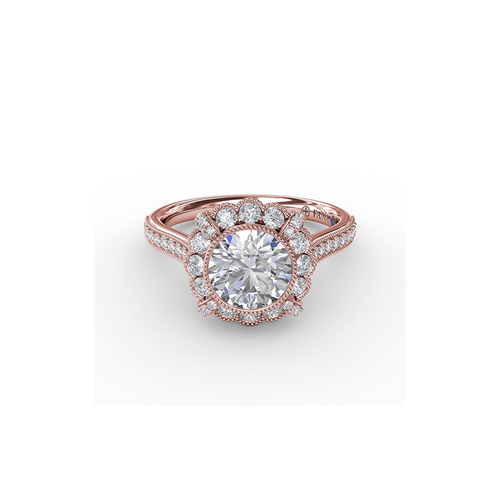 Fana Engagement Ring Halo S3199-18kt-Rose