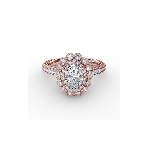 Fana Engagement Ring Halo S3189-18kt-Rose