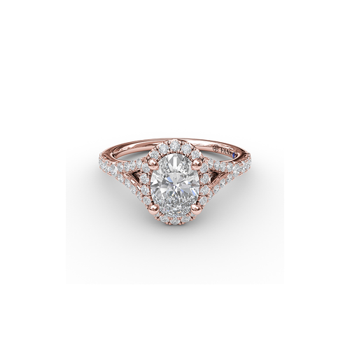 Fana Engagement Ring Halo S3845-18kt-Rose