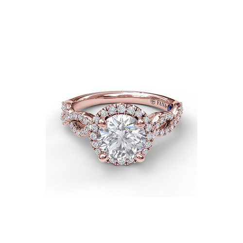 Fana Halo Engagement Ring S3906-18kt-Rose thumbnail 1