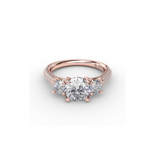 Fana Engagement Ring Three Stone S3336-14kt-Rose