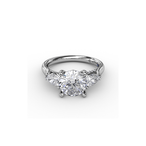 Fana Engagement Ring Three Stone S3226-18kt-White