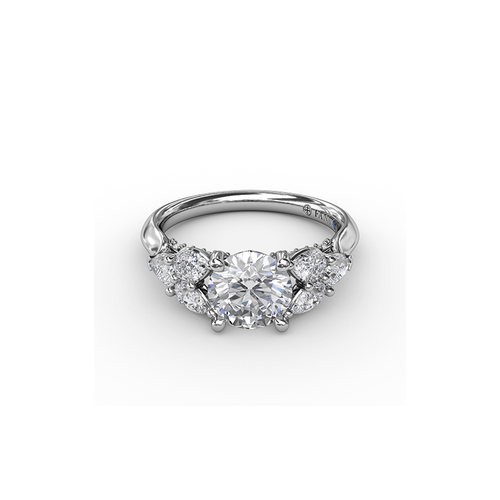 Fana Engagement Ring Three Stone S3209-18kt-White
