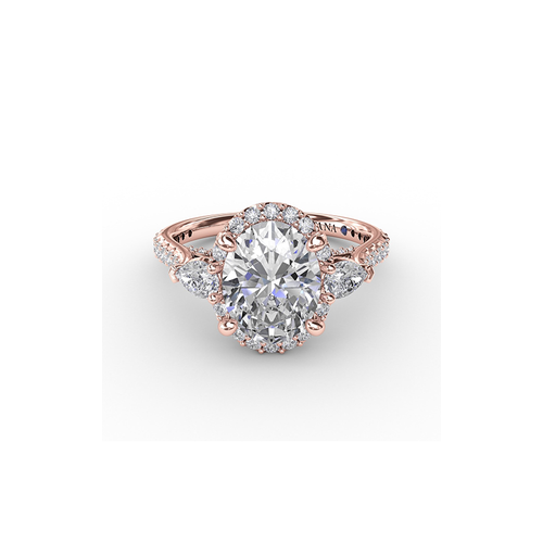 Fana Engagement Ring Three Stone S3280-14kt-Rose