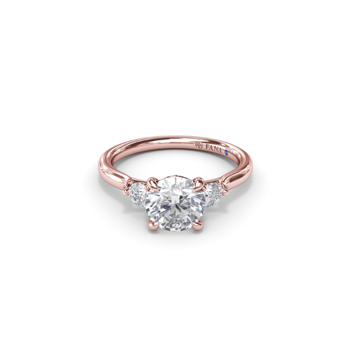 Fana Engagement Ring Three Stone S4105-14kt-Rose