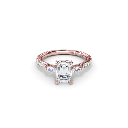 Fana Engagement Ring Three Stone S4114-14kt-Rose