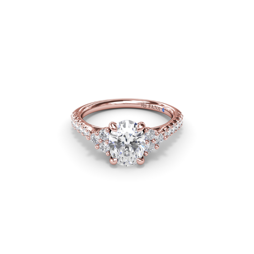 Fana Engagement Ring Three Stone S4115-14kt-Rose