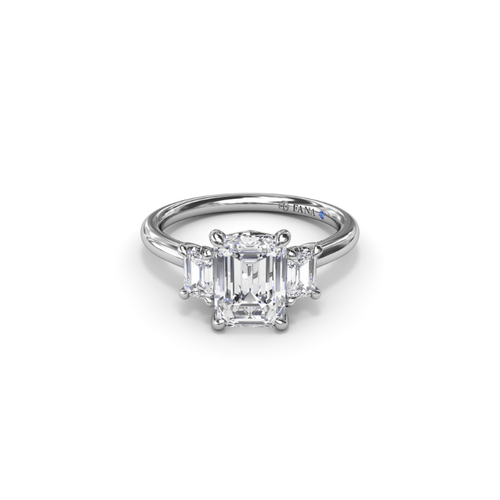 Fana Engagement Ring Three Stone S4069-18kt-White