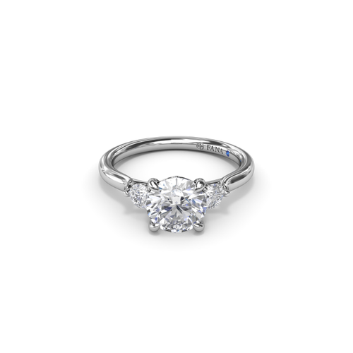 Fana Engagement Ring Three Stone S4105-14kt-White