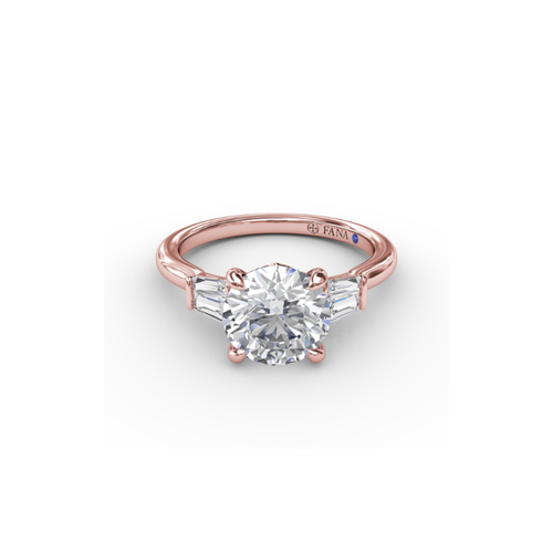 Fana Engagement Ring Three Stone S4108-18kt-Rose