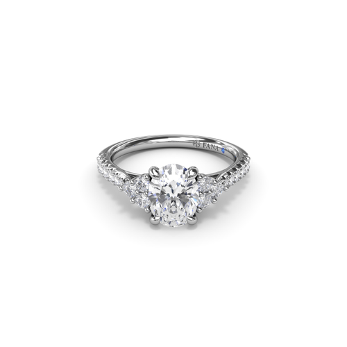Fana Engagement Ring Three Stone S4115-Platinum