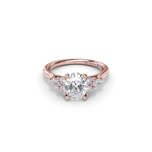 Fana Engagement Ring Three Stone S4169-14kt-Rose