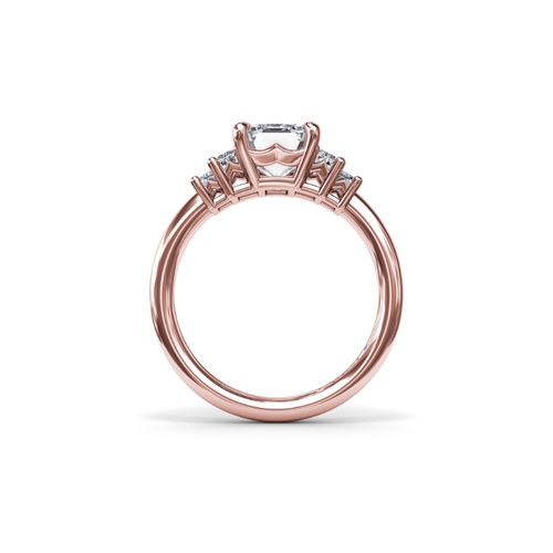 Fana Three Stone Engagement Ring S4176-14kt-Rose thumbnail 3