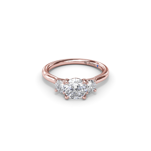 Fana Engagement Ring Three Stone S4204-14kt-Rose