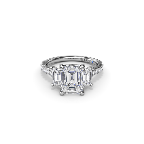 Fana Engagement Ring Three Stone S4158-18kt-White