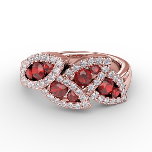 14K Rose Gold Fana  Ruby Ring