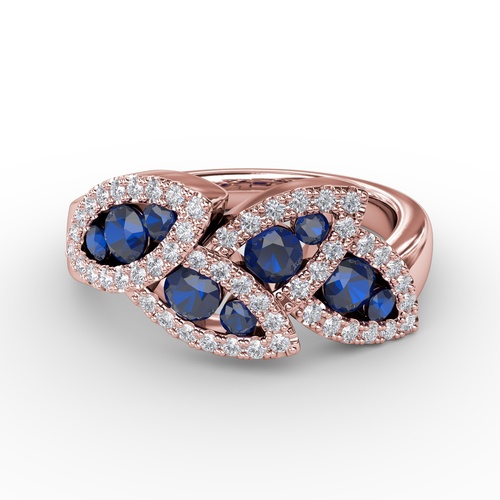 14K Rose Gold Fana  Sapphire Ring