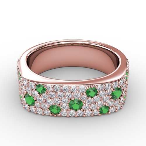 14K Rose Gold Fana  Emerald Ring