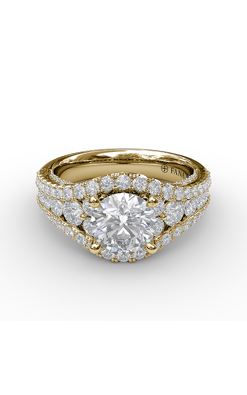 Fana Halo Engagement Ring S3465-18kt-Yellow