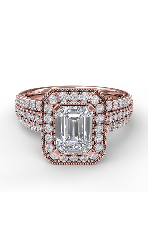 Fana Halo Engagement Ring S3652-14kt-Rose