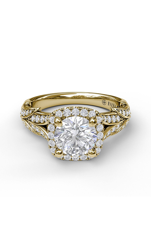 Fana Halo Engagement Ring S3068-18kt-Yellow