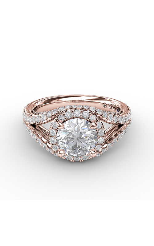Fana Halo Engagement Ring S3090-14kt-Rose