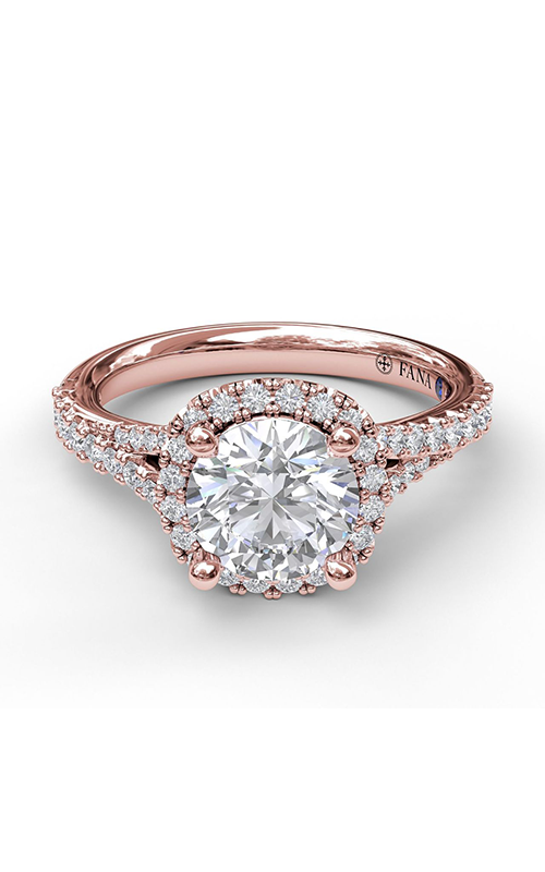 Fana Halo Engagement Ring S3365-14kt-Rose