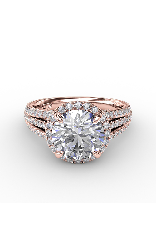 Fana Halo Engagement Ring S3305-14kt-Rose