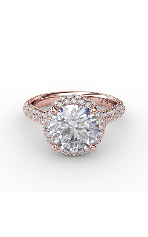 Fana Halo Engagement Ring S3276-14kt-Rose