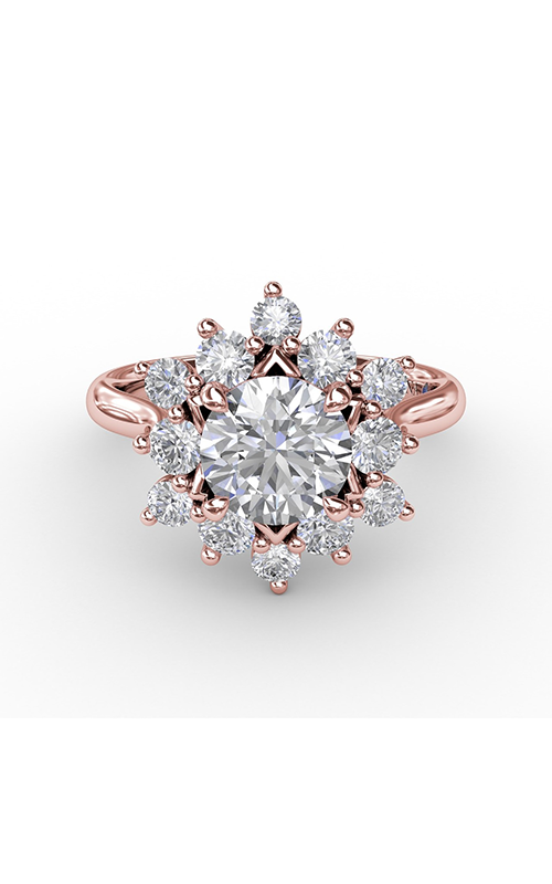 Fana Halo Engagement Ring S3233-14kt-Rose