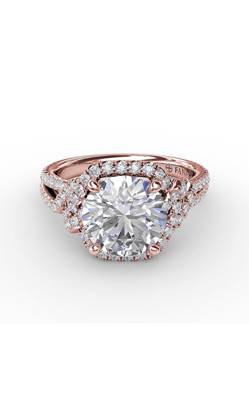 Fana Halo Engagement Ring S3268-14kt-Rose