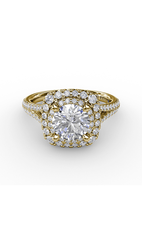 Fana Halo Engagement Ring S3215-18kt-Yellow