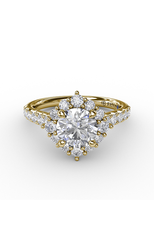 Fana Halo Engagement Ring S3232-18kt-Yellow
