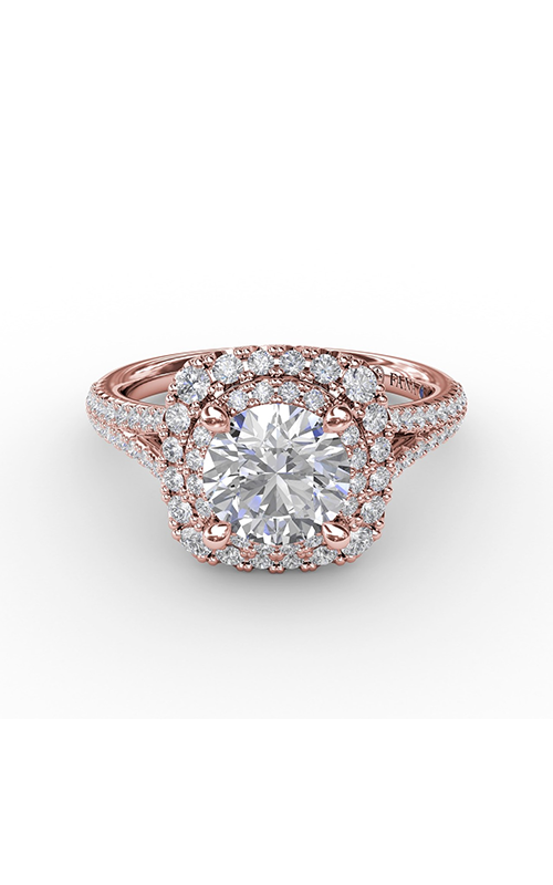 Fana Halo Engagement Ring S3215-14kt-Rose