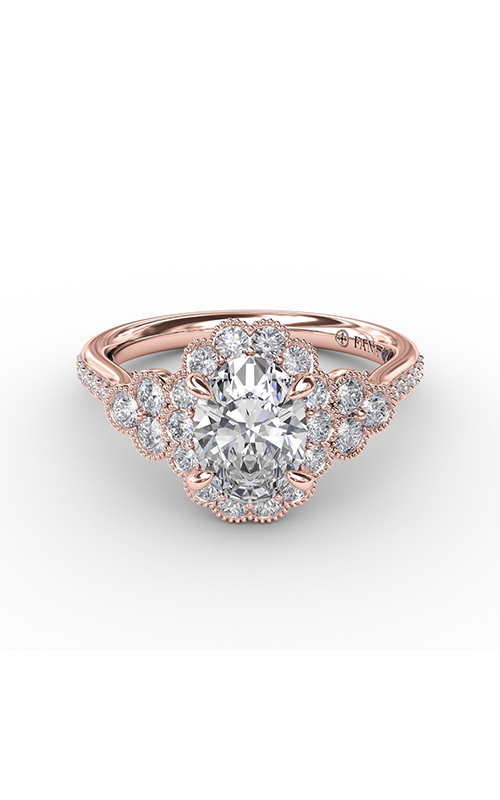 Fana Halo Engagement Ring S3205-14kt-Rose
