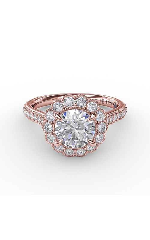 Fana Halo Engagement Ring S3203-14kt-Rose