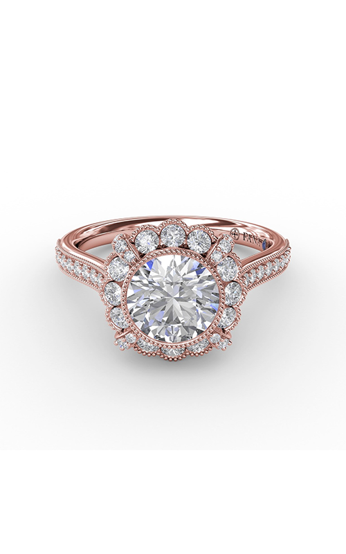 Fana Halo Engagement Ring S3199-14kt-Rose