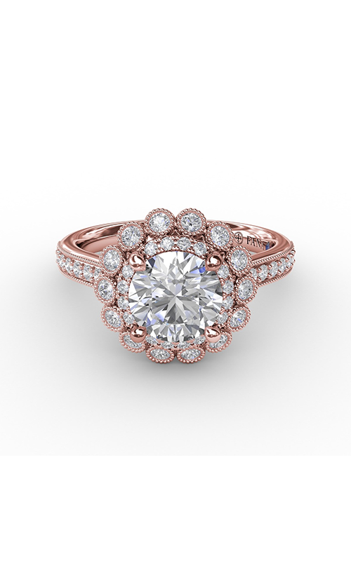 Fana Halo Engagement Ring S3187-14kt-Rose