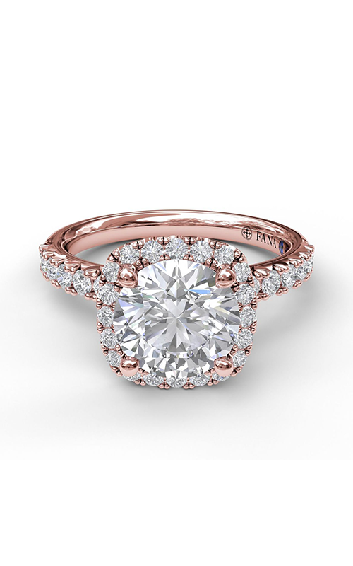 Fana Halo Engagement Ring S3819-14kt-Rose