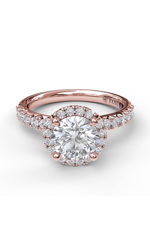 Fana Halo Engagement Ring S3837-14kt-Rose