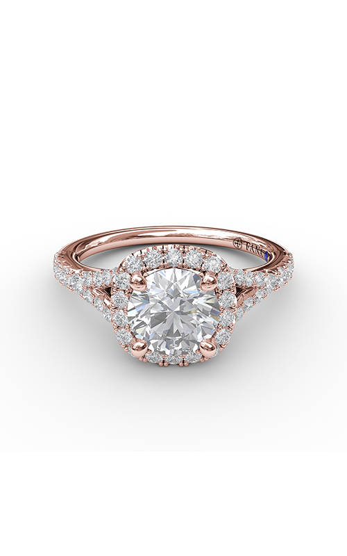 Fana Halo Engagement Ring S3844-18kt-Rose
