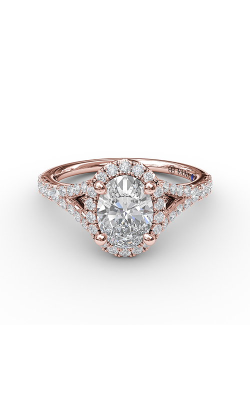 Fana Halo Engagement Ring S3845-18kt-Rose