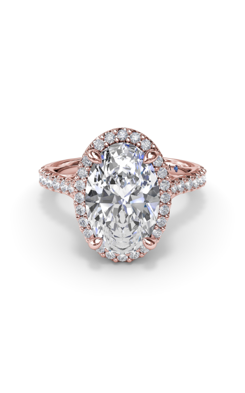 Fana Halo Engagement Ring S4186-14kt-Rose