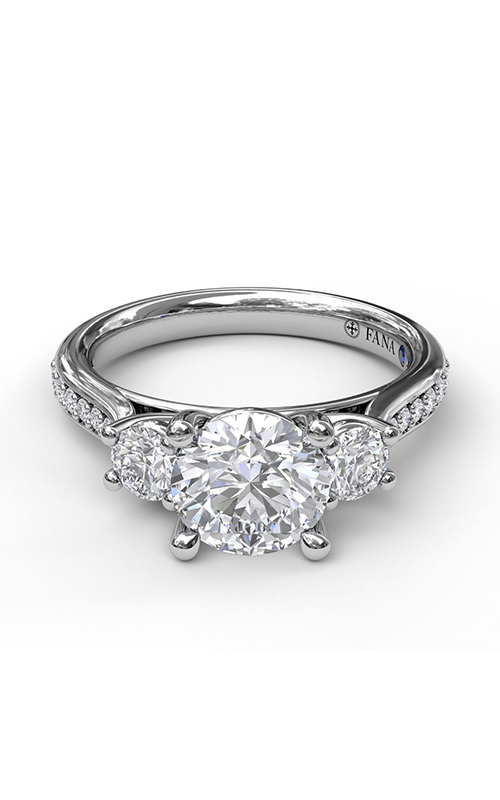 Fana Three Stone Engagement Ring S3521-14kt-White Fana Three Stone Engagement Ring S3521-14kt-White
