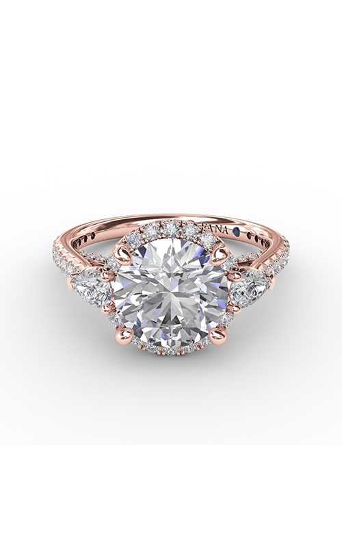 Fana Three Stone Engagement Ring S3279-14kt-Rose Fana Three Stone Engagement Ring S3279-14kt-Rose