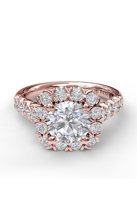 Fana Halo Engagement Ring S3589-18kt-Rose