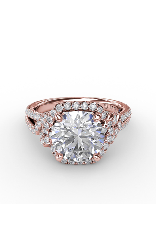 Fana Halo Engagement Ring S3268-18kt-Rose