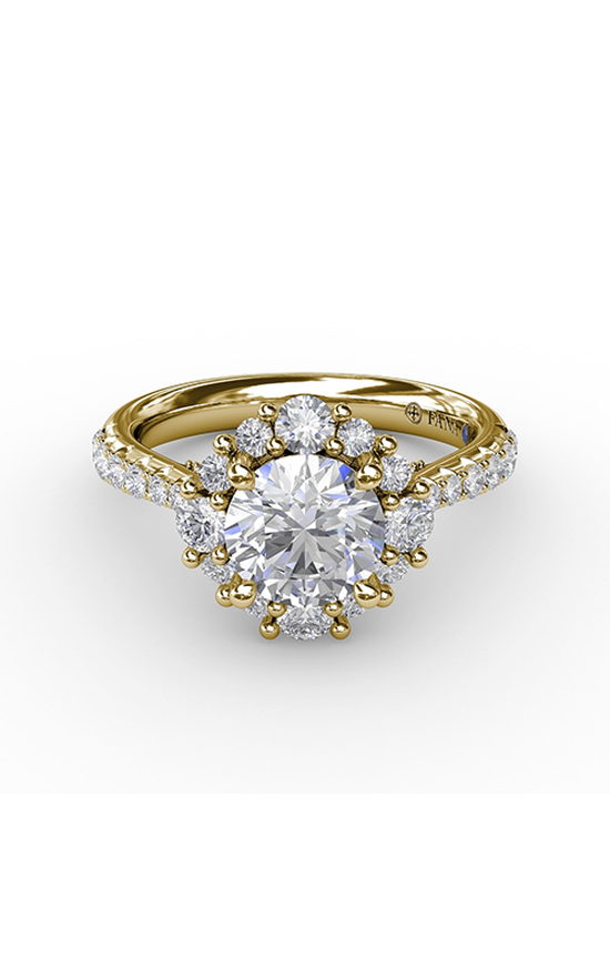Fana Halo Engagement Ring S3124-18kt-Yellow