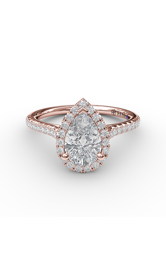 Fana Halo Engagement Ring S3791-14kt-Rose