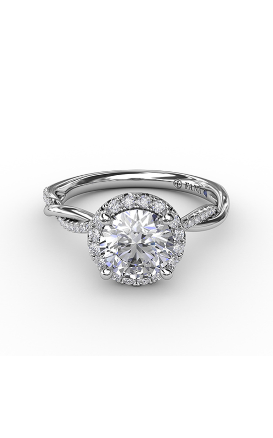 Fana Halo Engagement Ring S4001-Platinum